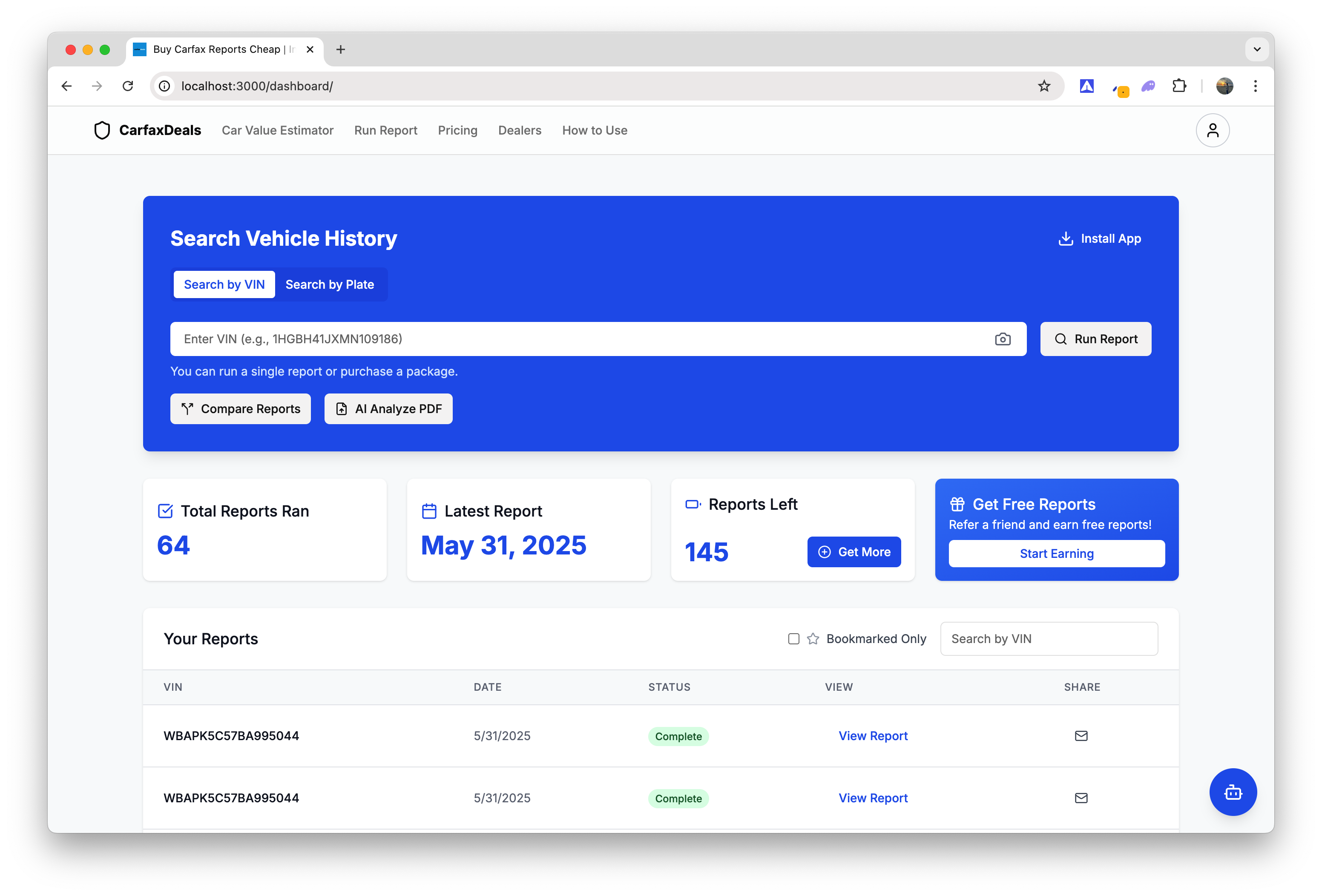 Access Dashboard